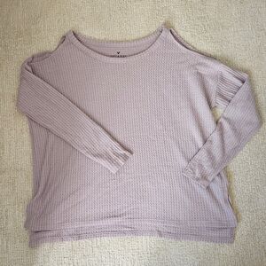 American Eagle Outfitters Lilac Waffle Knit Sweatshirt
